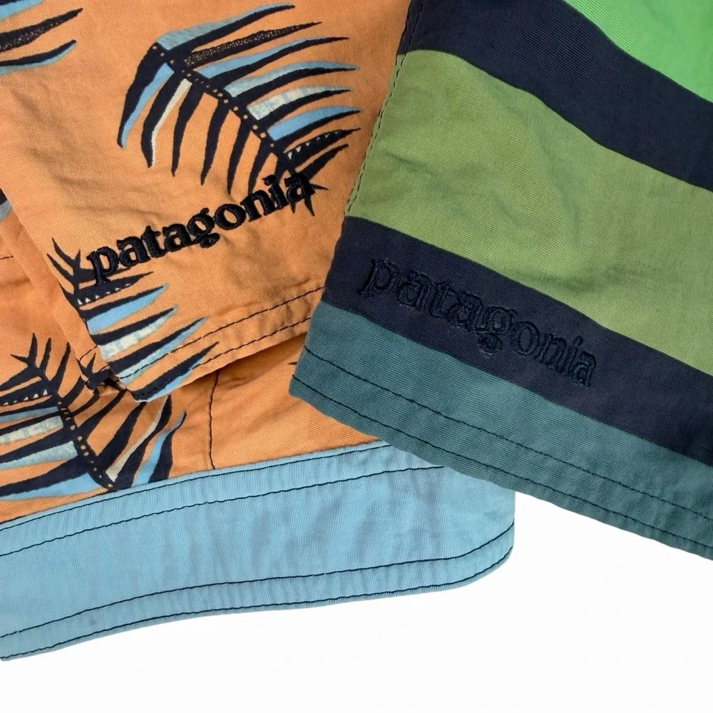 Patagonia Wavefarer Young Boys Board Shorts Swim Trunks Multicolor Size 10 Lot 2